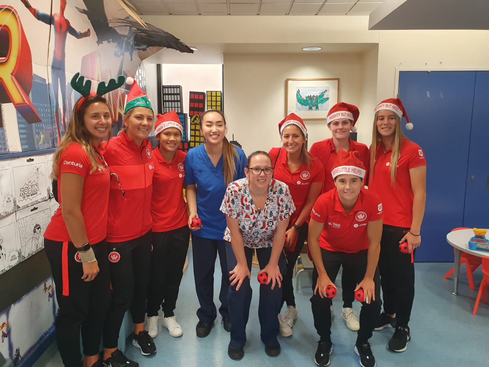 Wanderers Westfield W-League team visit The Children's Hospital at Westmead