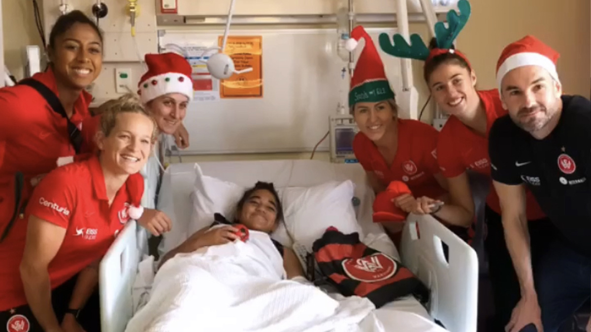 Wanderers Westfield W-League team visit The Children's Hospital at Westmead