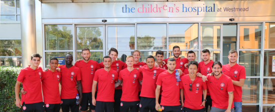 Wanderers drop by The Children’s Hospital at Westmead to continue Christmas tradition