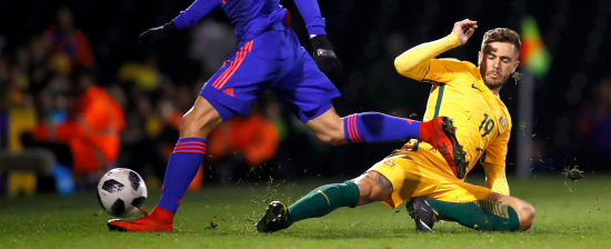 Risdon features in Socceroos courageous draw against Colombia in London