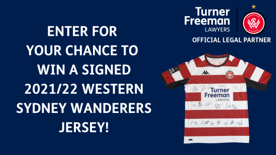 Enter to win a signed jersey thanks to Turner Freeman Lawyers